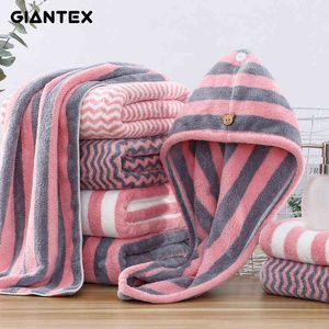 Giantex 3PCS綿タオルセットバスルームの超吸収性バスフェイスS Serviette de Bain Toallas Recznik 211221