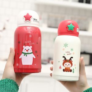 17oz Christmas Kids Water Bottles Christmas Cartoon Sublimation 316 Stainless Steel Portable Double Lid Drinking Flask