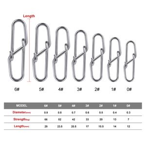 100 шт. / Сумка Рыбалка Diamond Diamond Snap Connector Рыболовная бочка Поворотный Крючка Безопасность Привязка булавок Рыба снасти аксессуары