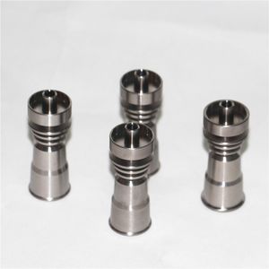 El Aletleri Erkek Evrensel Domeless Titanyum Tırnak 4 in 1 14.5mm 18.8mm Çift Fonksiyon GR2 Balmumu Yağı Nargile Su Boruları Bongs Dab Rigs