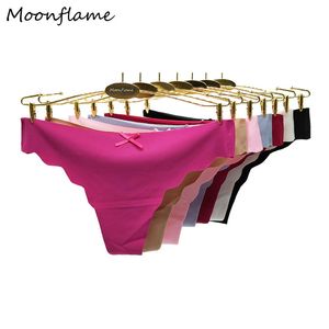 Moonflame 5 Pçs / Lotes Nova Chegada Mulheres Calcinhas Sem Emenda Underwear Mulher G String Thong LJ200822