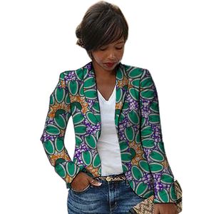 African Fashion Women Blazers Projekt kołnierza szalowego Kobieta dashiki nadruku Ankara Suit Kurtki na zamówienie Afryka odzież 201102
