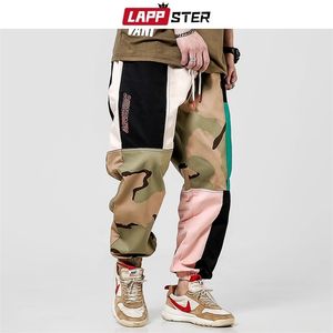 Lappster الهيب هوب كامو اللون كتلة البضائع الرجال الحريم السراويل وزرة رجل اليابانية steetwear sweatpants سراويل القطن 201221