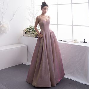 2020 Suosikki Women's Gradient Evening Dresses Sequin V Neck Contrast Color Party Gown formal prom dresses gown LJ201120