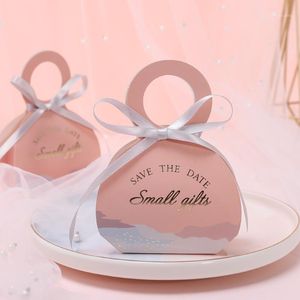 Gift Wrap 20pcs Paper Candy Box With Ribbon Wedding Favors For Guests Bag Packaging Chocolate Cookies Birthday Party Decoration1