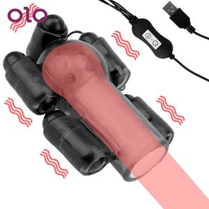 Nxy Sex Masturbaters OLO Игрушки для мужчин Мужской мастурбация Penis Trainer Ring Glans Vibrator отсроченный эякуляционный массажер 220127