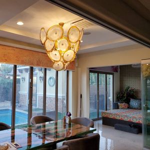 Art Deco Lamps Gold Pendant Lights LED 36 Inches Italy Murano Glass chandelier lighting for dining table/restaurant/club/home decor