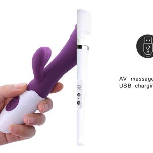 NXY Vibrators Huge Magic Wand Vibrators for Women Usb Charge Big Av Stick Female g Spot Massager Clitoris Stimulator Adult Sex Toys for Woman 0104
