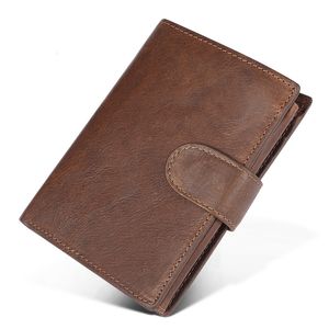 新しいメンズウォレットRFIDマルチカードカジュアルレトロレザー財布大容量大容量3倍クラッチ財布