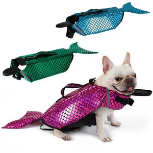 Pet Clothes Dog Life Jacket Mermaid Cold Sea-Maid Pet Costume Swimming Clothes Apparel T200710