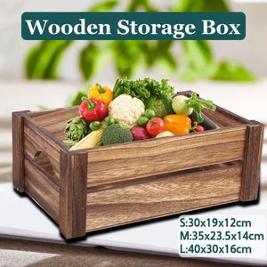 Retro Fruit Crate Multiple Size Creative Desktop Organizer Wooden Sundries Storage Box Home Decoration LJ200812