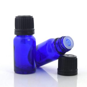 Flacone di vetro blu cobalto da 5 ml per olio essenziale Fiale ricaricabili vuote con contagocce Riduttore per orifizio Liquido Dispenser di profumo Fiale da laboratorio