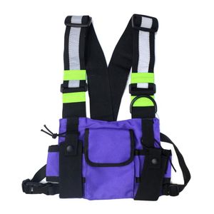 Designer- Peito Moda Rig Rig Rig Bag Hop Vest Backpack Reflexivo Harness Bolsa Frontal Bag Pack Functional Cintura Streetwear Bag