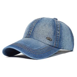 XFHH Vintage Wasted Cotton Baseball Cap Mężczyźni Kobiety Denim Data Kapelusz Regulowany Trucker Style Niski profil