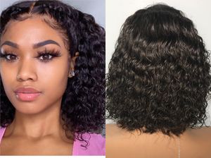 100% não processado Virgem Humano Cabelo Humano Perucas Frontais Com Cabelo Do Bebê 10A O corpo profundo onda brasileira peruca humana para mulheres negras