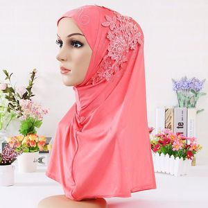 2020 Fashion Women Muslim Headscarf Solid Cotton Flower Diamond Islamic Hijab Scarf Shawls and Wraps Ready To Wear Hijabs