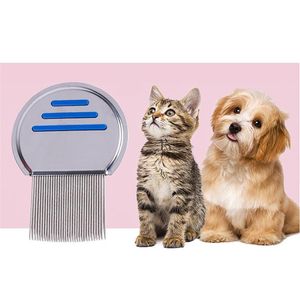 Hund Grooming Terminator Lice Comb Professional Rostfritt stål Loppor Effektivt Bli av för huvudlicer Behandling Hår tar bort nits280U