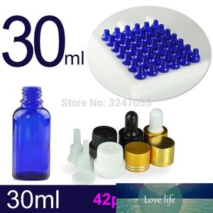 30ml 42pcs / lote azul frascos de óleo essencial vazio, DIY Portátil TRAVLE BELEZA AZUL Perfume Garrafas de conta, garrafas de pipeta de reagente