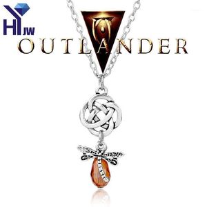 Kedjor Heyu Outlander Scottish Iris Celtic Eternity Knot Cross Dragonfly Irish Gaelic Pendant Halsband Kedja Smycken1