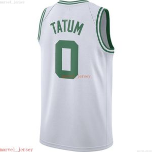 Anpassad sömnad Jayson Tatum #0 White Patch Swingman Jersey XS-6XL MENS THOWBACKS Basketball tröjor