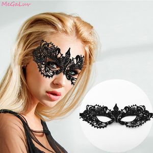 Party Masks 1Piece Fancy Gold Foil Lace Mask Bronzing Shaping Venetian Masquerade Sexy Lady Eyes Bachelorette Supplies1