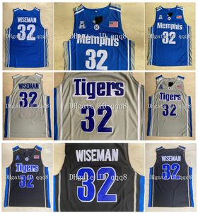 Top Quality ! 32 James Wiseman Jersey Memphi Tigers High School Movie College Basketball Jerseys Green Sport Shirt S-XXL