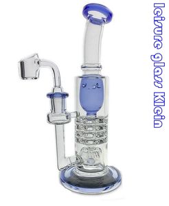 Tiktok New Klein bong in vetro incycler piattaforma petrolifera per il tempo libero dab rig bobina vetro spesso fumo tubo dell'acqua 14,4 mm giunto al quarzo banger ciotola gorgogliatore