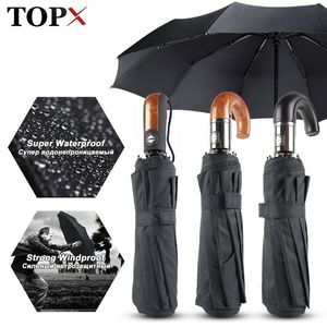 Klasik İngilizce Stil Şemsiye Erkekler Otomatik 10RIBS Katlanır Güçlü Rüzgar Dayanıklı Şemsiye Yağmur Kadınlar Iş Kalitesi PARASOL 201104