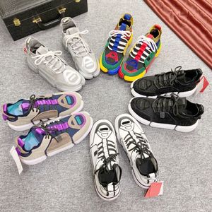 Mode blandad färg casual skor toppkvalitet läder stickas socka vintage gammal pappa designer sneakers stilig bländande män kvinnor utomhus basket springa sport tränare