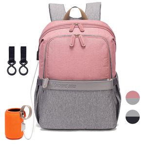 Borsa per pannolini per bambini USB Moda Impermeabile Zaino per la cura del bambino per le mamme Borsa da viaggio multifunzione per maternità Passeggino per pannolini 201125