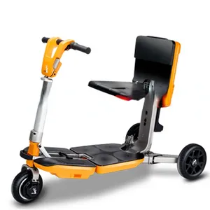 Bagaj mini taşınabilir katlanır üç tekerlekli elektrikli üç tekerlekli bisiklet güç scooter tekerlekli sandalye, uçakta taşıyabilir