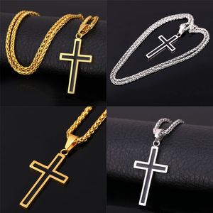 Cross Pendant Necklace Alloy Titanium Steel Gold Silver Color Chains Men Minimalist Jewelry Chain Fashion 2 5nc G2B
