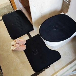 Tide Brand Bathroom Mat Toilet Seat Cover Letter Designer Door Mats 3 Pieces Sets Anti-Slip Absorbent Bathroom Mat