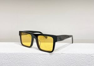 Black Yellow Square Sunglasses 19w Squared Glasses Fashion Sunglasses for Men Sun Shades UV Protection with Box