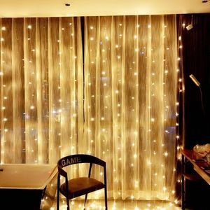 Icicle Waterfall Fairy String Curtain Christmas Lights Inomhus LED Garland för dekoration 201203