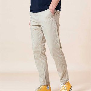 Simwoo Spring Summer Slim Fit Tapered Pants Men Enzyme Washed Chinos Basic PlusサイズのズボンSJ150482 220108