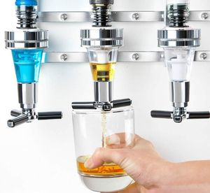4 Bottle Bar Beverage Liquor Dispenser Alkoholdryck S Skåp Vägg monterad med 6 skruvar247C