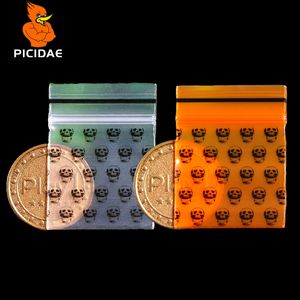 Orange Skull Mini Miniature Zip Lock Grip Plastic Packaging Bag Food Candy Jewelry Reclosable Thick PE Self Seal Small Package 201021