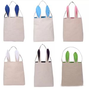 Weihnachts-Ostern-Häschen-Taschen Dual-Layer-Kaninchen-Ohren-Design-Korb-Canvas-Baumwoll-Taschen-Reticule-Handtasche tragen Eiern / Geschenke für Ostern / Party