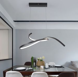 Moderne LED-Pendelleuchten für Esszimmer, Küche, Zimmer, Bar, Restaurant, mattschwarz/weiß, 90–260 V, Pendelleuchten, kostenloser Versand
