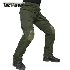 Tacvasen homens calças militares com joelho almofadas Airsoft Tactical Cargo Calças Army Soldier Calças de Combate Calças Roupas Paintball 201106