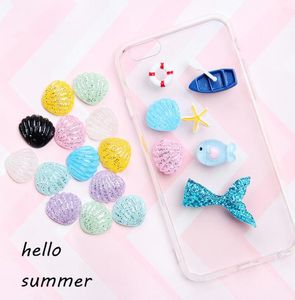 Herramientas artesanales, serie Ocean, gota de pegamento, parche para funda de teléfono móvil, accesorios de joyería de resina, ancla de barco, material de crema DIY