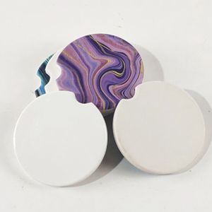 Sublimation Blank Car Ceramics Coasters 6.6*6.6cm Hot Transfer Printing Coaster Blank Consumables Materials Factory Price EEA2086