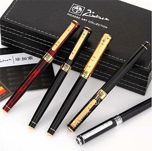 الفاخرة مربع packag - جودة عالية بيكاسو 902 نافورة القلم الأسود الذهبي الطلاء نقش مكتب الأعمال اللوازم عالية كوليتي أقلام الحبر