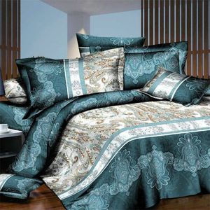 Flores Imprimir 3D Cama Quilt Duveta Set 2 / 3PC Conjunto de Cama de Roupa Capa de edredão + Fronha Rainha de Alta Qualidade Luxo Macio Comebortable 201113