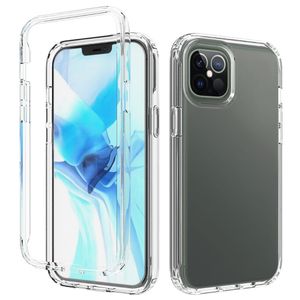 Degrade Çift Renkli Durumlarda Şeffaf TPU + PC Darbeye Telefon Kılıfı Için iPhone 13 12 11 Pro Max XR XS8 Artı