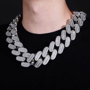 39mm 24inch White Gold Plated Bling Cz Stone Cuban Chain Necklace Jewelry for Men Cool Hip Hop Chains