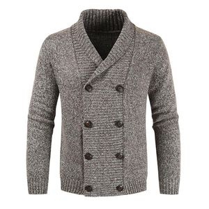 Maglioni da uomo Maglione stile casual Autunno Inverno Moda Sciolto Design semplice Risvolto Doppio petto Cardigan in maglia a maniche lunghe