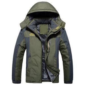 Jaquetas de pesca dos homens inverno impermeável casaco quente homens lã grosso outwear sobretudo masculino Outdoor montanha esqui jaqueta 6xl 201214