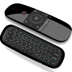Dubbelsidig luftfluga Mouse USB Fjärrkontroll för Android TV Box PC WeChip W1 Infraröd Sensing Body Sense Mini 2.4G Trådlöst tangentbord